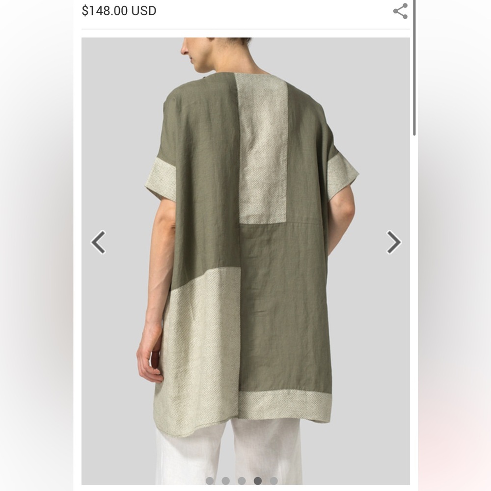 Puro Lino Size US 10 Oversized Tunic Top Made In Italy 100% Linen Lagenlook Boho - Picture 11 of 11